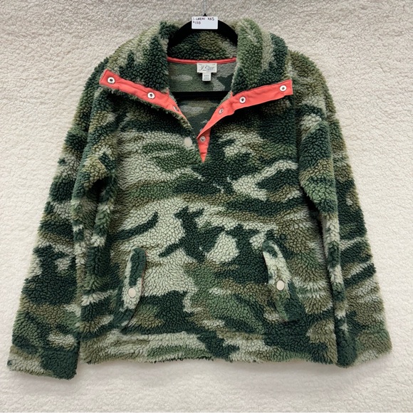 J. Crew Jackets & Blazers - J. CREW Oversized Camo Sherpa Pullover Jacket Fits Like A Small XXS $138 msrp
